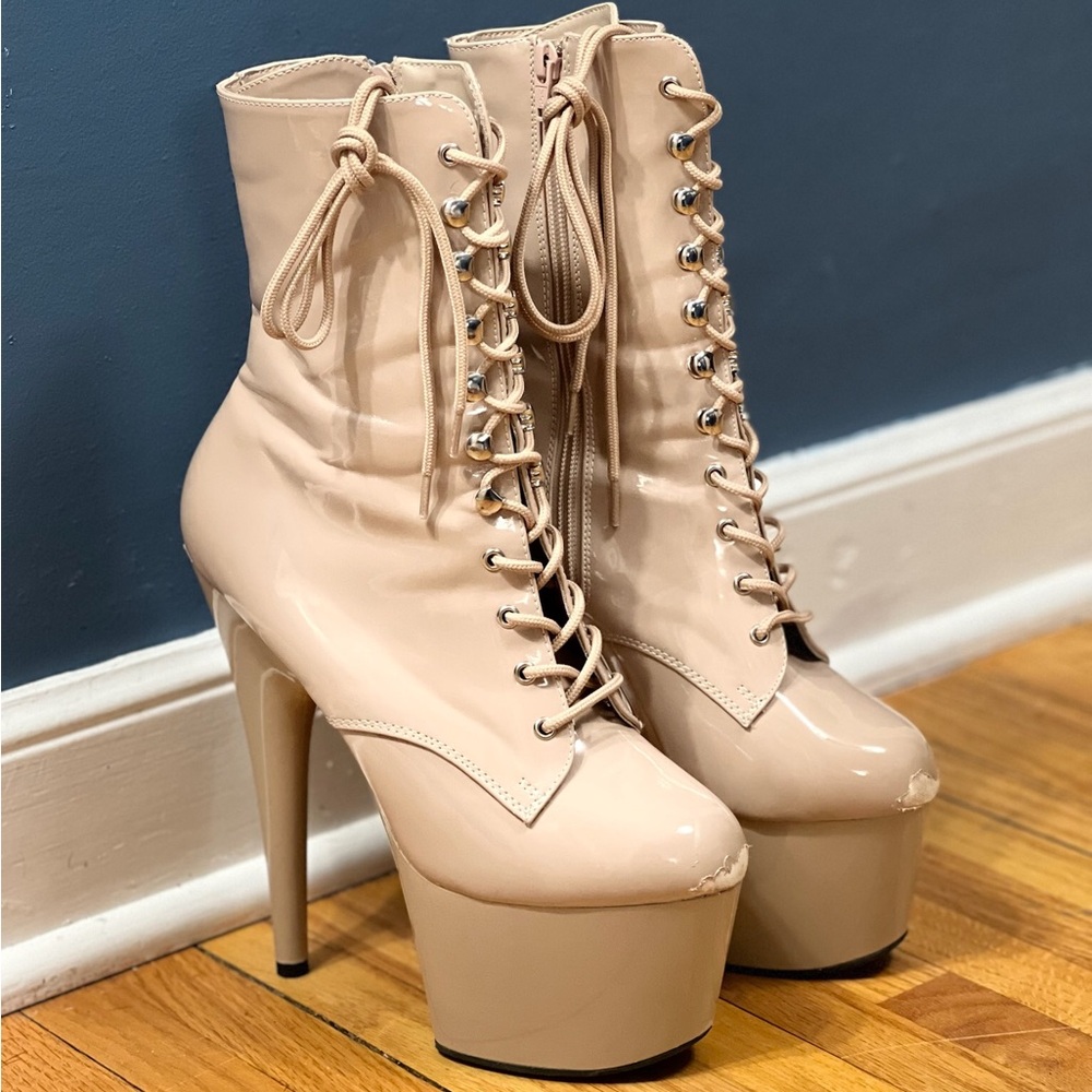 Pleaser Adore 6inch Patent Boots